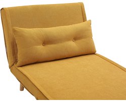 Vente-unique Uitklapbare fauteuil in mosterdkleur stof VALERIO