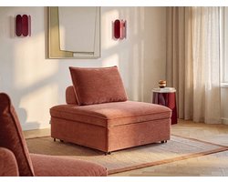 Vente-unique Uitklapbare fauteuil in terracotta gemêleerde stof EKAVO