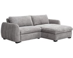 Vente-unique Uitklapbare hoekbank in gechineerde grijze stof MONAVI