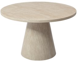 Vente-unique Uitschuifbare eettafel voor 4 personen van mdf - Beige natuursteeneffect - LARIOZA van Pascal Morabito