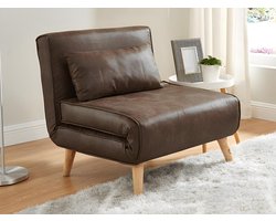Vente-unique Uitschuifbare fauteuil POSIO van microvezel - Bruin