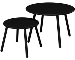 Vente-unique Uitschuifbare tuintafeltjes van metaal - Zwart - MIRMANDE van MYLIA