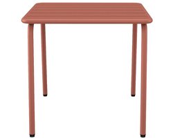 Vente-unique Vierkante metalen tuinbijzettafel - Terracotta - MIRMANDE van MYLIA