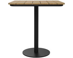 Vente-unique Vierkante tuintafel B 70 cm in polywood en metaal - Zwart - LYLIOS van MYLIA