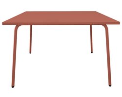 Vente-unique Vierkante tuintafel L120 cm van metaal - Terracotta - MIRMANDE van MYLIA L 120 cm x H 75 cm x D 120 cm