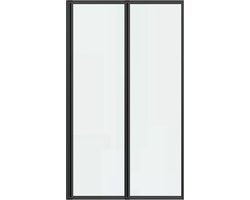 Vente-unique Vouwbaar badscherm in metaal – Matzwart – Industriële stijl – 80 x 140 cm – DISTRICT L 80 cm x H 140 cm x D 1.92 cm