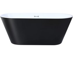 Vente-unique Vrijstaande design badkuip - 150 x 70 x 58 cm - Zwart - TWIGGY L 150 cm x H 58 cm x D 70 cm