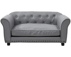 Vente-unique Zitbank voor huisdieren van kunstleer - L94 x D65 x H42 cm - Grijs - GALIAMA L 94 cm x H 42 cm x D 65 cm