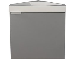 Vente-unique Zwevend, matgrijs toiletmeubel voor een hoek - 56 cm - MANODO