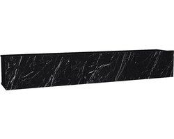 Vente-unique Zwevend tv-meubel met 3 deuren - Zwart marmereffect - VIKILA