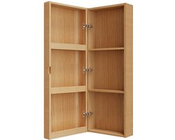 Vente-unique Zwevende badkamerkast van massief hout - Licht naturel - H110 cm - BULMAS