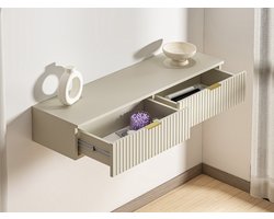 Vente-unique Zwevende consoletafel met 2 lades - Beige - FRALYN
