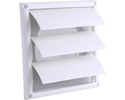 Ventilatie Grille - Luchtvent - Vent Grill met Roosters - Plastic Grille voor Keuken, Badkamer, Kelder - 20 x 20 cm
