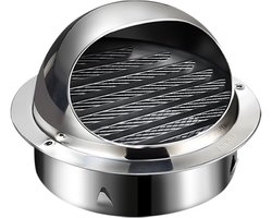 Ventilatiekap - ronde buitenafdekking afzuigkap - ronde keukenwandventilatiekap - ingebouwd muggengaas voor ventilatieopeningen - 19*19*13,5 cm