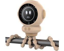 Ventilator - Ventilator Oplaadbaar - Kinderwagenventilator - Clipventilator Voor Baby'S Met 4 Snelheden - Led-Display En Nachtlampje - 360° Draaibare - Voor Autostoeltje, Wieg, Slaapkamer En Op Reis