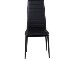 Venture-Home-Eetkamerstoelen-2-st-Slim-lederlook-zwart