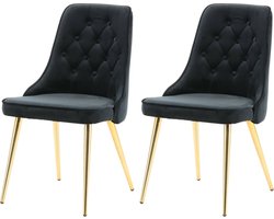 Venture-Home-Eetkamerstoelen-2-st-Velvet-Deluxe-fluweel-zwart-messing
