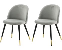 Venture-Home-Eetkamerstoelen-2-st-Velvet-fluweel-zwart-messing-grijs