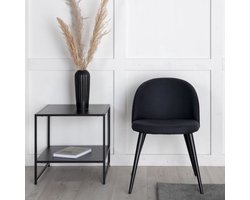 Venture-Home-Eetkamerstoelen-2-st-Velvet-polyester-zwart