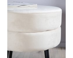 Venture-Home-Poef-Pot-40x40x40-cm-fluweel-zwart-en-lichtbeige