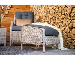 Veracruz relaxfauteuil met voetenbank - vintage willow - reflex black