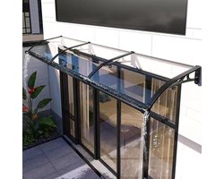Veranda Luifel - Terras Overkapping - Bescherming Buiten - UV Blokkerend Dak - Uitbreidbaar Ontwerp - Zwart Transparant