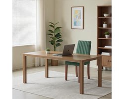 Verano Luxe Gestoffeerde Eetkamerstoelen - Set van 4 - Houten Poten - Comfortabele Hoge Rugleuning - Groen - Moderne Keukenstoelen, Eetkamerstoelen en Bureaustoelen - Ergonomisch Design - Duurzaam en Stijlvol Casa Serena