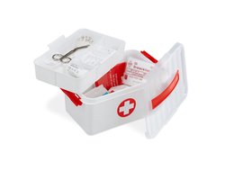 verbanddoos - EHBO kist voor medicamenten - kunststof - 14,5 x 30 x 21 cm - wit