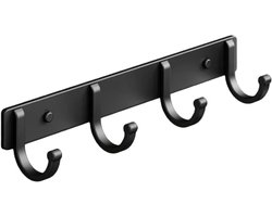 Verbeterde wandkapstok met 4 haken – Multifunctionele wandopbergrek voor jassen, hoeden, handdoeken en tassen – Duurzame wandorganizer voor hoeden en tassen (2 haken)