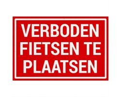Verboden fietsen te plaatsen bord - Sign Again - 18 x 12 cm