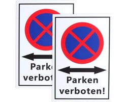Verboden Parkeren Bord, 30 x 20 cm, Stevig PVC Hard Schuim, 3 mm Dikte, Weerbestendig en UV-Bestendig, Duidelijk Bord voor Parkeerverbod en Veiligheid