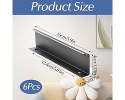 Verborgen meubelgrepen - modern design - set van 6 - grijs - aluminium