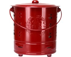 Verbrandingsvat Buiten - Papier Verbrander - Tuin Afval Verwerken - Draagbaar Met Haak - 31x29x31 cm - Rood