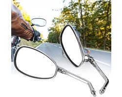 Verchroomde motor achteruitkijkspiegels set van 2 - Universeel, verstelbaar en duurzaam