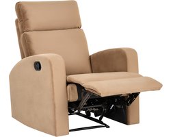 VERDAL - Relaxfauteuil handmatig - Lichtbruin - Fluweel