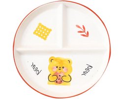 Verdeelde borden voor portiecontrole en gewichtsverlies - set van 3 compartimenten voor diner, dessert, salade - porselein - 20 cm.