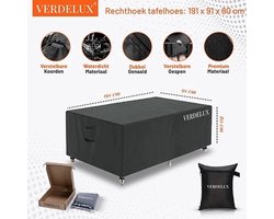 Verdelux Tafelhoes Tuintafel 191x91x80 cm Zwart