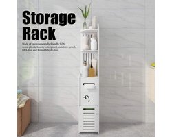 Verdiepingen badkamermeubel hoge kast met lade en open vakken - tissuebox - 120x22x20 cm badkamerkasten hoog