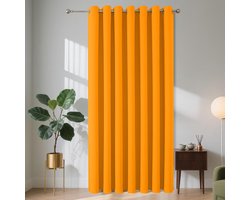 Verduisterend deurgordijn met ringen, thermisch geïsoleerd en geluidsdicht, 1 stuk, 240x140cm – Oranje