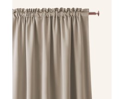 Verduisterend Gordijn met Pliss]{Touw 180x250 cm Zwart/Beige | Decoratief Modern Gordijn voor Woon- en Slaapkamer