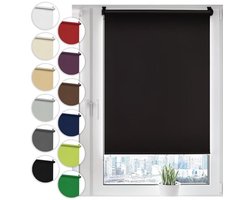Verduisterend Klemrolgordijn 50cm x 210cm - Zonder Boren - Zwart