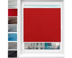 Verduisterend Plisségordijn 20 x 30 cm - Thermisch Zonwering zonder Boren voor Ramen en Deuren - Rood