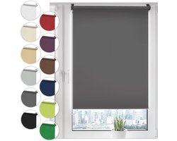 Verduisterend Rolgordijn 30cm x 130cm - Klemmfix Zonder Boren - Hoofdzijde Klemrolgordijnen