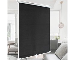 Verduisterend Rolgordijn - Zuignap Gordijn Jaloezie - Privacy Beschermen - Snoerloos Ontwerp - 58x125cm - Zwart
