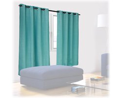 verduisterende gordijnen - 175 x 135 cm - 2 stuks - kant en klaar - met ringen - groen