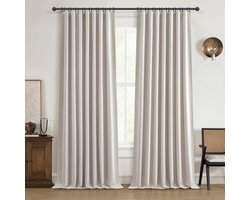 Verduisterende gordijnen 274 cm, bordeaux, 100% lichtdicht, isolerend, met haakjes