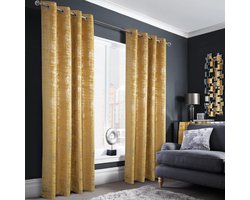 Verduisterende Gordijnen - Gouden Velvet - Slaapkamer Isolatie - 100% Lichtblokkade - 140x245cm Per Stuk - Geel