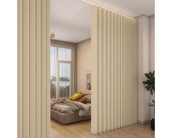 Verduisterende Gordijnen - Qelus - Gordijn Kant en Klaar - Blackout Curtains met Metalen Haken -B 254 x H241cm - Beige - 1 stuks