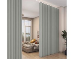 Verduisterende Gordijnen - Qelus - Gordijn Kant en Klaar - Blackout Curtains met Metalen Haken -B 254 x H241cm - Grijs - 1 stuks