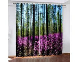 Verduisterende Gordijnen - Raambekleding Set - Woonkamer Decoratie - Kreukvrij Polyester - 107 x 183 cm - Groen Fuchsia